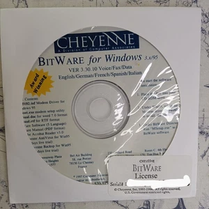 Cheyenne BitWare For Windows 3.1 95 Ver. 3.30.10 Software & Driver CD-ROM 1997 - Picture 1 of 3