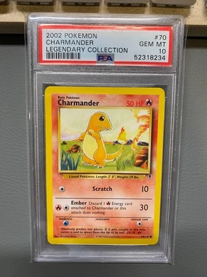 2002 Pokemon PSA 10 GEM MT - Charmander - Legendary Collection #70 - Image 1 of 2