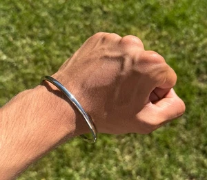 Brazalete de acero inoxidable Kara liso redondo delgado Sikh Singh Kaur Punjabi Kada A21 - Imagen 1 de 10