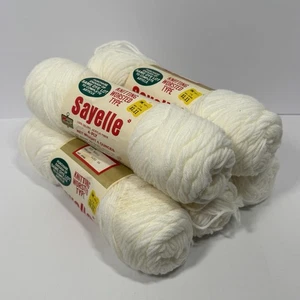 Vintage Kmart Sayelle Garn Posten 5 Knäuel weiß 9771 Orlon Acryl 4-fädig gleiche Farbe Posten - Bild 1 von 13