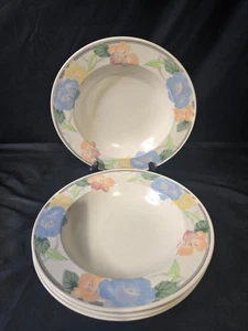 Mikasa Intaglio Garden Poetry Soup Bowls Set of 4 - Picture 1 of 2
