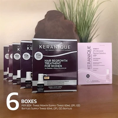 Lot Of 6 Keranique Hair Regrowth Treatment 2% Minoxidil 18 Month Supply- Expired - Image 1 of 4
