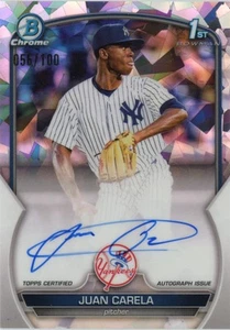 2023 Bowman Juan Carela Chrome Prospects Autographs Atomic Refractors #/100 - Picture 1 of 2