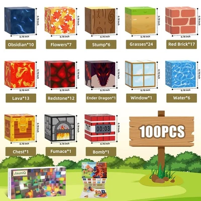 Minecraft Magnetic Building Blocks Set Educational Toy Magnet Christmas Gift Kid - Image 1 of 4