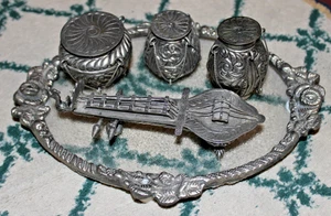 Middle Eastern Stash Pill Containers Tray Resemble Drums Sitar - Picture 1 of 12