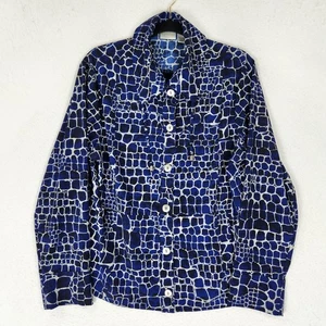 Chicos Shirt Damen 2 blau weiß 12 Giraffenmuster Langarm Knopfleiste Zenergy - Bild 1 von 11