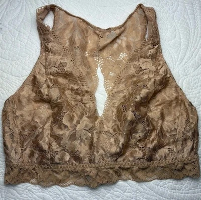 NUEVO Bralette de Encaje Abrazable Soma Talla Mediana Desnudo/Bronceado Espalda Corredora Pull On Foto 1 de 4