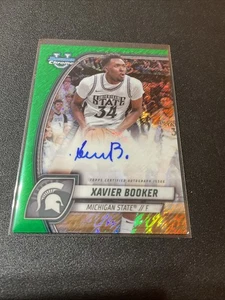 2024-25 BOWMAN CHROME U XAVIER BOOKER GREEN SHIMMER AUTOGRAPH-MICH ST-#83 - Picture 1 of 3