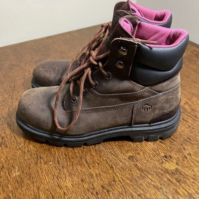 Botas de trabajo de seguridad Wolverine W08693 para mujer de cuero marrón con puntera de acero talla 8,5 M Foto 1 de 4