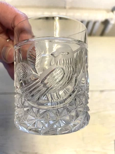 Bebida de cristal de plomo Hofbauer Byrds antigua moda brandy vástago de vidrio grabado de colección 4" - Imagen 1 de 5