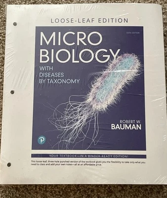 Microbiology With Diseases by Taxonomy Sixth Edition Loose Leaf Textbook  - Image 1 of 4