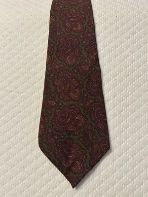 Corbata de seda Battistoni verde azul geométrica cosida a mano Foto 1 de 4