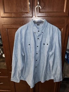CAMISA VAQUERA MANGA LARGA POLO ASSN EE. UU. Abotonada XL Denim Diseño Polo - Imagen 1 de 11