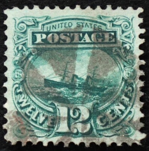 U.S. Used Stamp Scott #117 12c 1869 Pictorial, Superb. Fancy Cancel. A Gem! - Picture 1 of 2