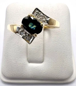 🟦My Darling Saphire Diamant Ring • 585.Gelbgold 14K • DE 54/14 • Vintage - Bild 1 von 7