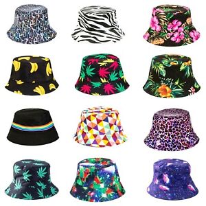 Bucket Hats Rave Festival Ladies Mens Fisherman Cap Dance Ibiza Sun Party Fancy