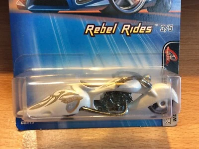 Hot Wheels 2005 Rebel Rides 3/5 W-OOZIE #078 White Motorcycle 2005 078 New - Image 1 of 4