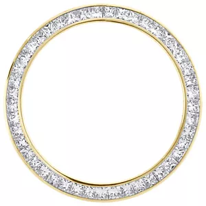 Solid Gold Princess Cut Diamond Bezel For 36mm Rolex DateJust / Day-Date 4.30 CT - Picture 1 of 3