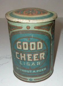 Vintage "GOOD CHEER CIGAR"  Advertising Tin Humidor/Stein/Holder - Picture 1 of 6