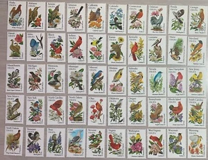 US,#1952-2002 State Birds and Flowers 1982 singles set,  50 20c,  MNH - Picture 1 of 1