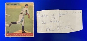 1933 Goudey #19 Bill Dickey With Autograph - New York Yankees - Rookie Card - Picture 1 of 2