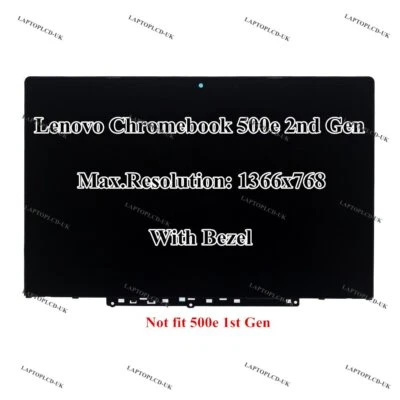 11.6" HD LCD LED Screen Touch Panel Assembly for Lenovo Chromebook 500e 2nd Gen - Image 1 of 4
