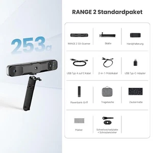 Skaner 3D Revopoint RANGE 2 skaner światła strukturalnego podczerwieni, dokładny standard 0,1 mm - Zdjęcie 1 z 8