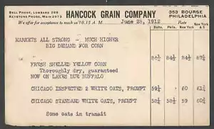 1912 STÜCK PHILA PA HANCOCK GRAIN CO VERKAUFT MAISHAFER ETC. - Bild 1 von 1