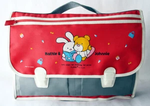 RARE VINTAGE 80'S FLOMO KATHIE & JOHNNIE ANIME SCHOOL BAG BACKPACK TAIWAN NEW ! - Picture 1 of 7