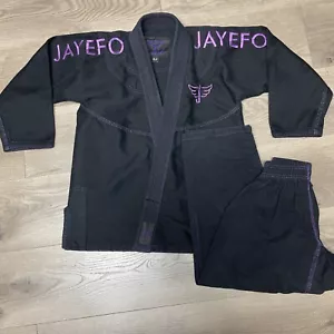 JAYEFO Kids K2 BRAZILIAN JIU JITSU GI KIMONO and PANTS Black Purple(no belt) - Picture 1 of 9