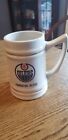 Vintage Edmonton Oilers Ceramic Beer Stein Tankard White With Gold color trim for sale