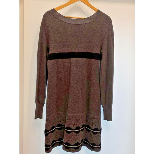 CHANEL Abito Manica Lunga Abbigliamento Donna Misto Lana Senza Collo Francia Autentico