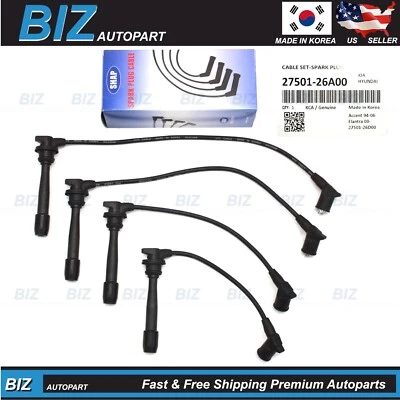 OEM Spark Plug Ignition Wire Set for 2001-2005 Hyundai Accent # 27501-26A00 - Image 1 of 4