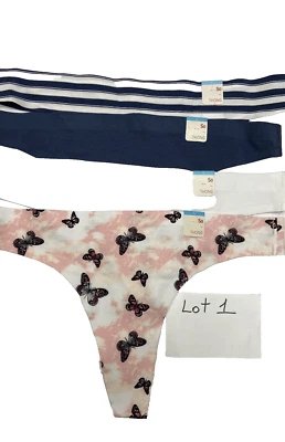 Lot #1 of 4 pc.Juniors' SO Bonded Cotton Thong Panty SO83-005 Multi Color Sz.L - Image 1 of 4