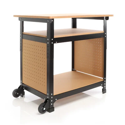 XPOtool Fahrbare Werkbank höhenverstellbar Werktisch Mobil Arbeitstisch Lochwand - Bild 1 von 4