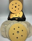 TRADE GOLD/YELLOW 6 +1 HOLES (150MM) /HOOK & LOOP SANDING DISCS Pcks10/25/50/100