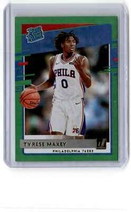 2020-21 Donruss Green Flood Tyrese Maxey RC Philadelphia 76ers #211