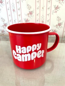 Taza de café Happy Camper de acero esmaltado 16 floz senderismo caza pesca glamping - Imagen 1 de 7