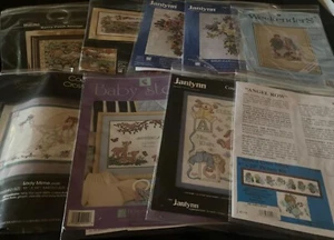 Cross Stitch ~PATTERNS~ Lot of 8 Patterns -some have Floss- janlynn- Bucilla - Picture 1 of 15