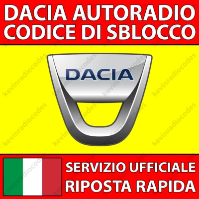 ✅DACIA RADIO CODICE DI SBLOCCO DOKKER DUSTER JOGGER LODGY LOGAN MCV SANDERO✅ - Immagine 1 di 4