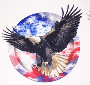 American Flag Eagle Soar Circle Decal Sticker Truck Window Camper Cart POW MIA - Picture 1 of 2