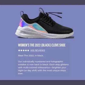 Clove Classic Black Holographic Healthcare Nursing Sneaker W 8.5 / M 8 / EU 41.5 - Picture 1 of 3
