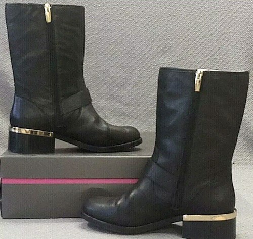 Stivaletti Moto Vince Camuto Pelle WENDEEMA Vitello 9M US Eur 40 ~ Marrone
