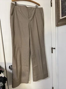 Grace Elements Pants Slacks Womens size 14 Brown Soft Stripe Wide Leg - Picture 1 of 11