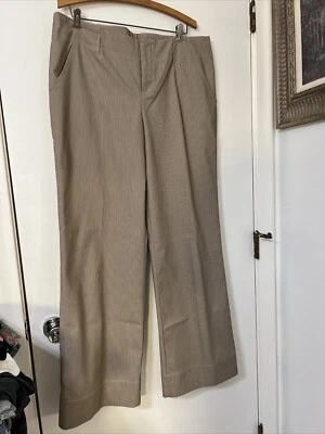 Grace Elements Pants Slacks Womens size 14 Brown Soft Stripe Wide Leg - Image 1 of 4