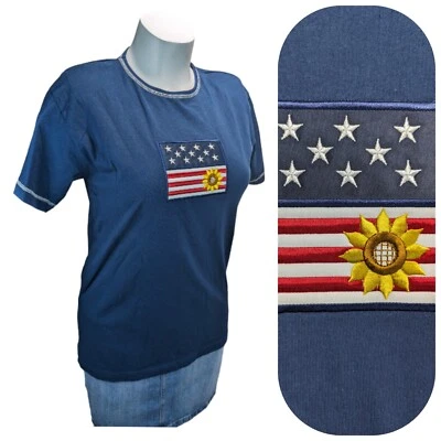 Camiseta Vintage Brandon Allen Mujer M Azul Marino Patriótica Bandera de Estados Unidos Pullover 4 de Julio Foto 1 de 4