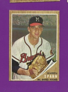 Carta da baseball 1962 Topps #100 Warren Spahn Milwaukee Braves EX+ - Foto 1 di 2