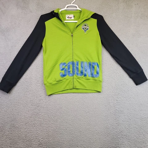 Seattle Sounders FC Sweater Women’s Medium Full Zip Hoodie for Her by Carl Banks Cover