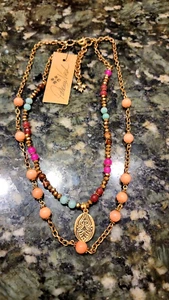 NEU MIT ETIKETT PATRICIA NASH BOHO PERLEN 2-STRÄNG HALSKETTE - Bild 1 von 8