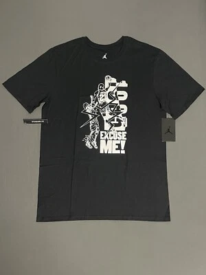 Nike Air Jordan 1995 ¡Excuse Me! nuevas con etiquetas Camiseta AJ3992-010 Negra/Blanca Hombre’s M RARA Foto 1 de 4